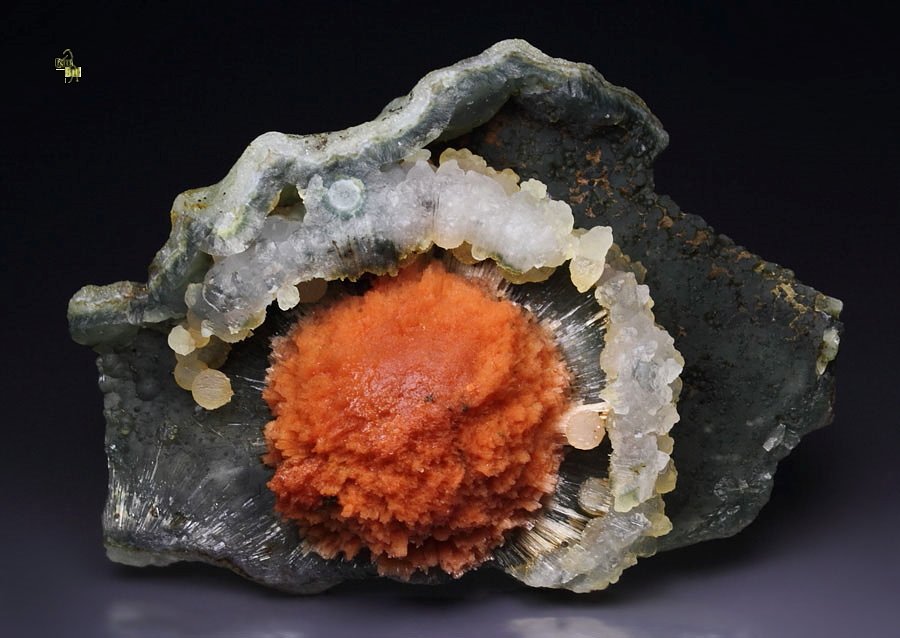 orange SCOLECITE, CHALCEDONY