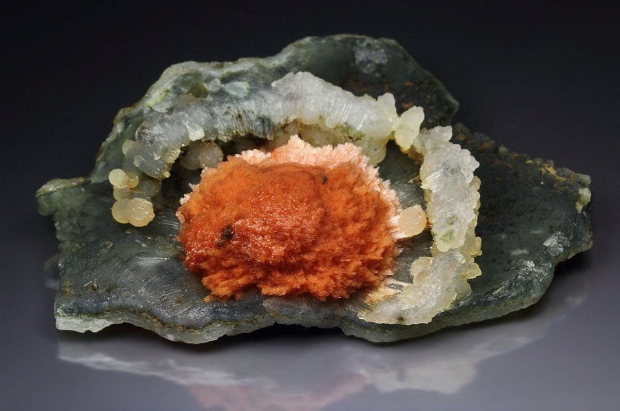 orange SCOLECITE, CHALCEDONY