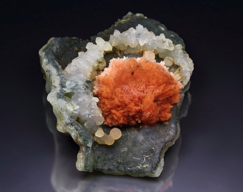 orange SCOLECITE, CHALCEDONY