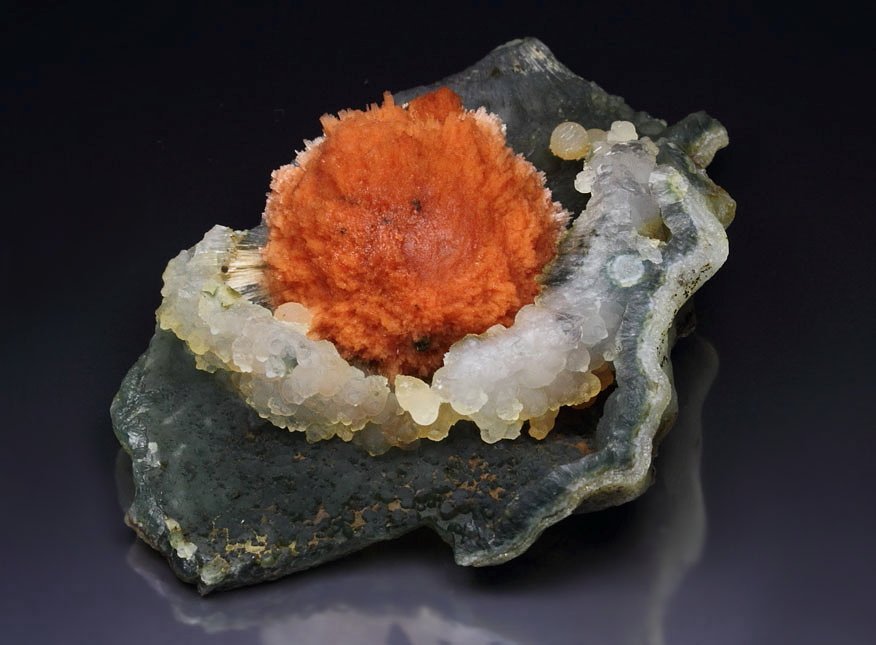 orange SCOLECITE, CHALCEDONY