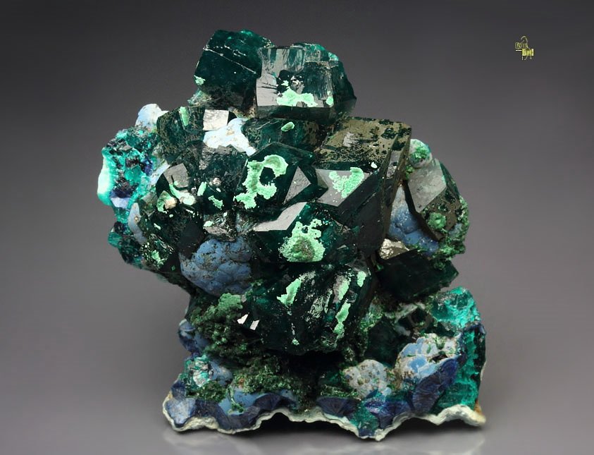 DIOPTASE, SHATTUCKITE, MALACHITE