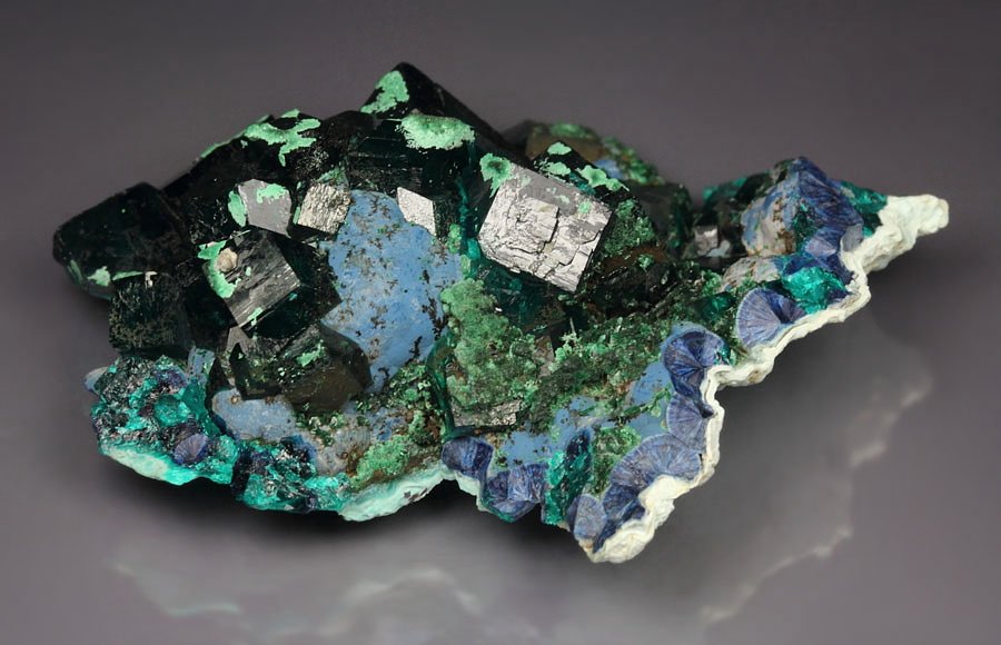 DIOPTASE, SHATTUCKITE, MALACHITE