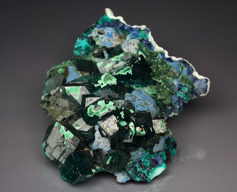 DIOPTASE, SHATTUCKITE, MALACHITE