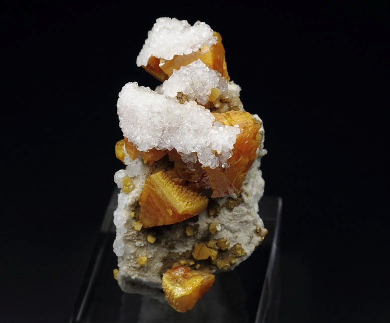 WULFENITE, CALCITE