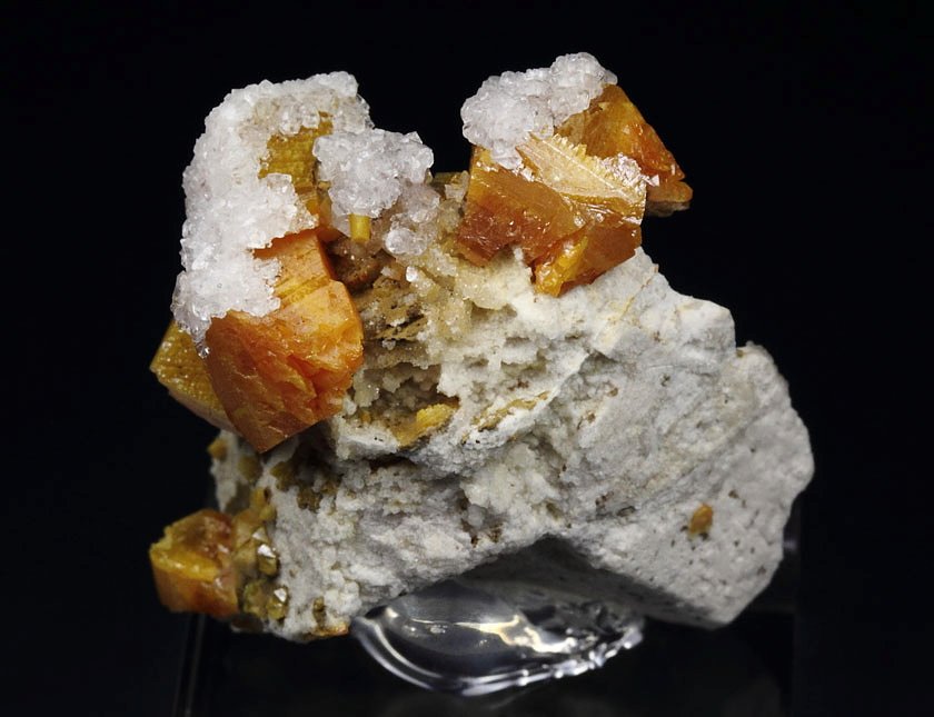 WULFENITE, CALCITE