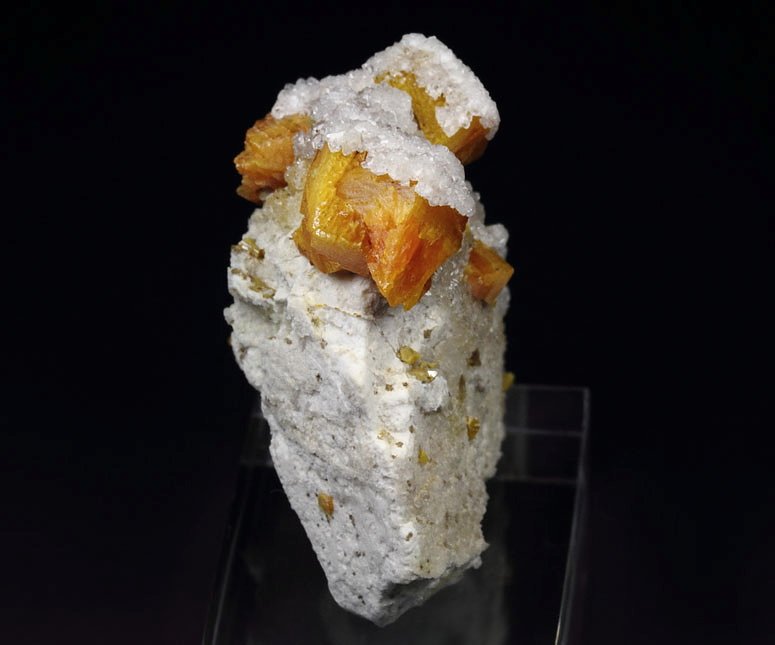 WULFENITE, CALCITE