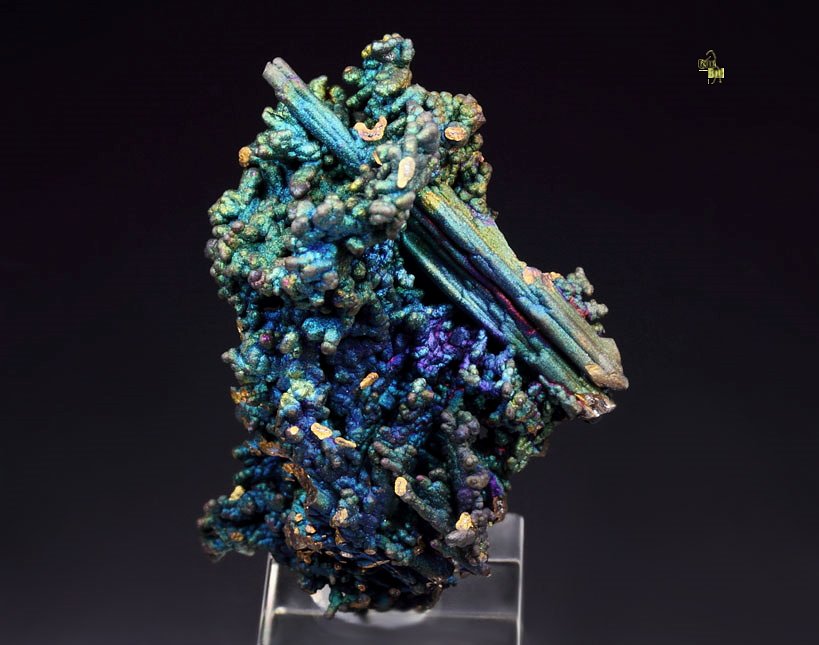 CHALCOCITE, DJURLEITE, iridescent CHALCOPYRITE