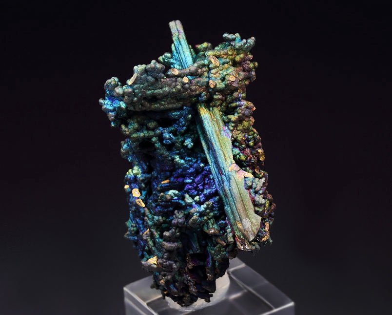 CHALCOCITE, DJURLEITE, iridescent CHALCOPYRITE