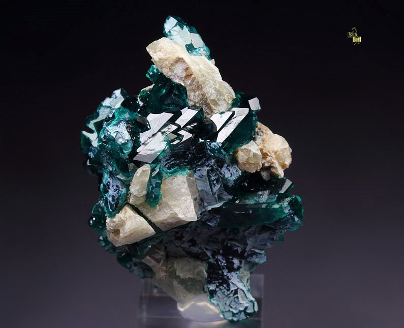 gem DIOPTASE, SHATTUCKITE, CALCITE