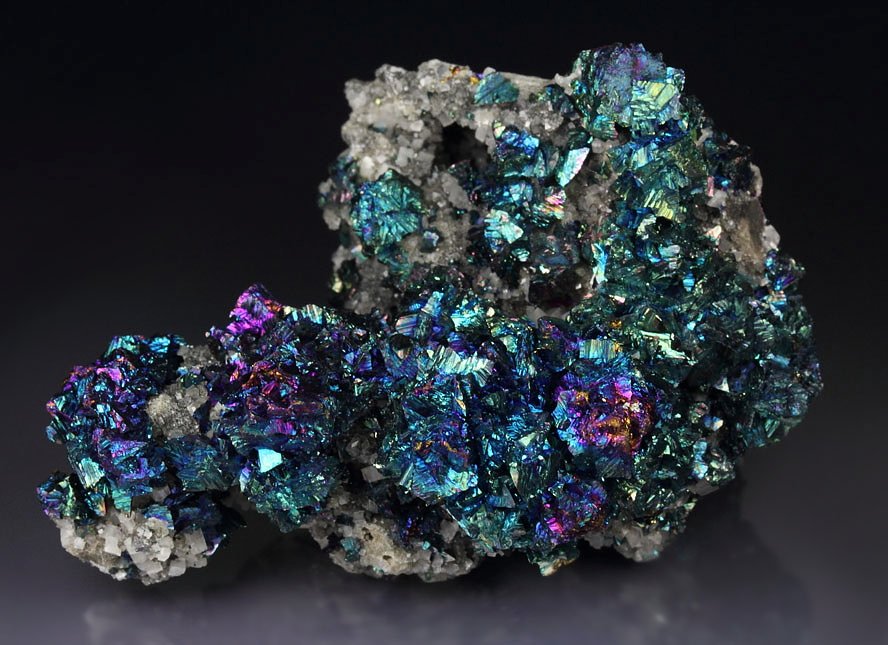 iridescent CHALCOPYRITE, DOLOMITE