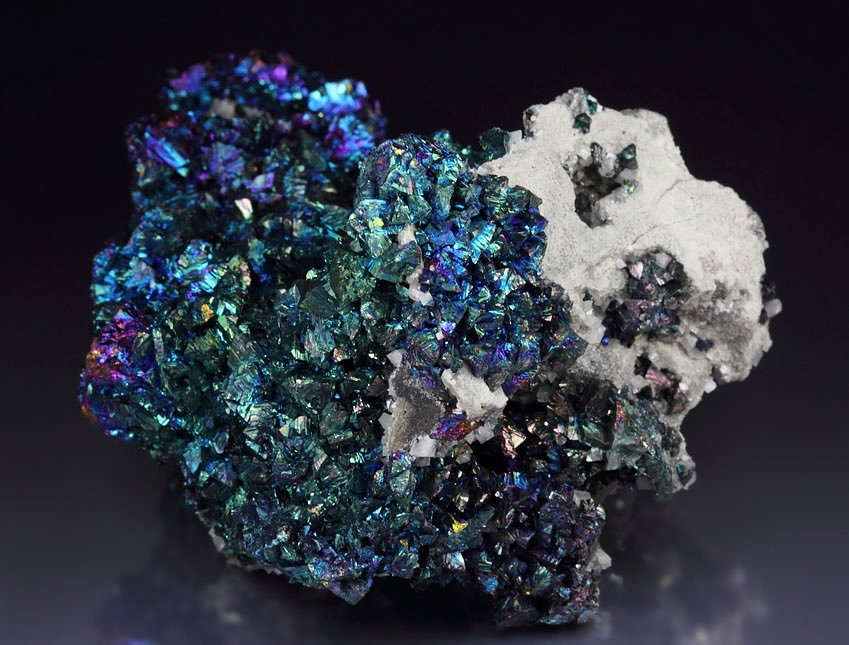 iridescent CHALCOPYRITE, DOLOMITE