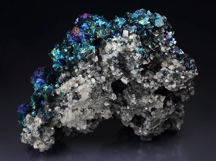 iridescent CHALCOPYRITE, DOLOMITE