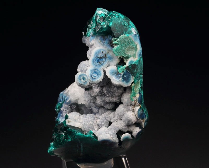 SHATTUCKITE, DIOPTASE, CALCITE