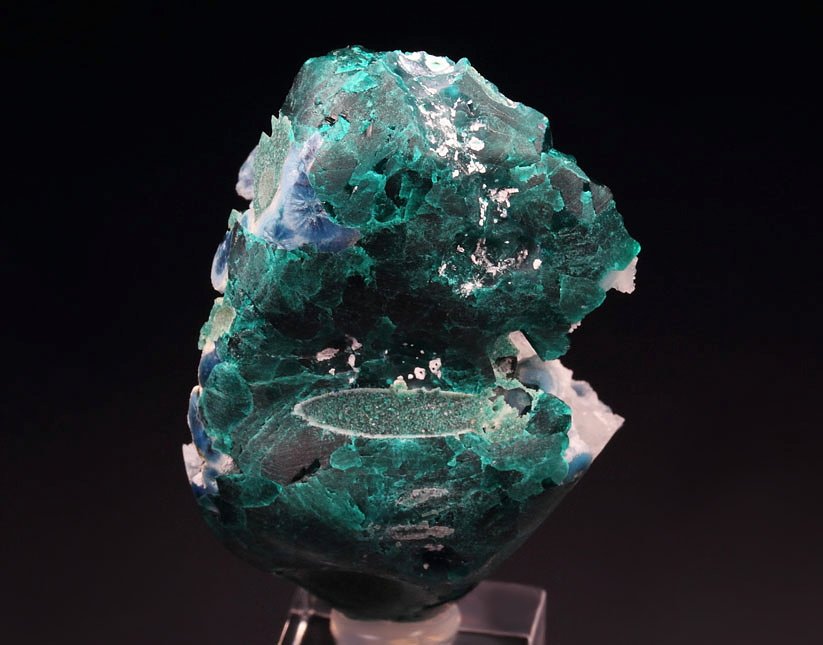 SHATTUCKITE, DIOPTASE, CALCITE