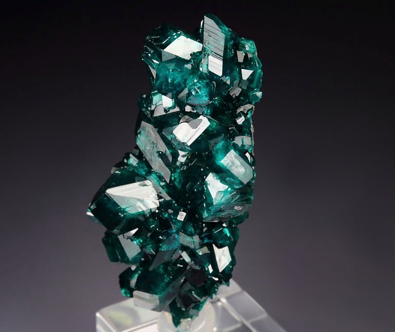 gem DIOPTASE, CALCITE