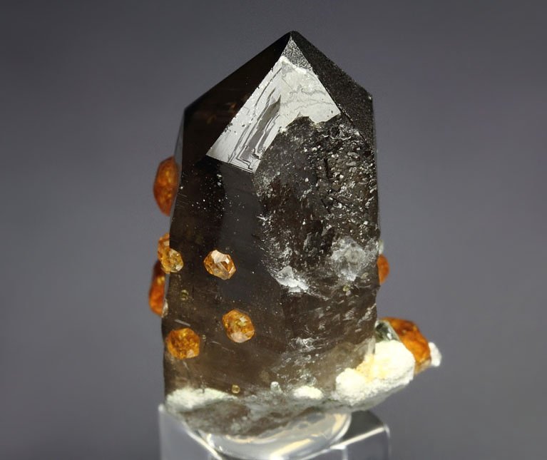 gem GARNET var. SPESSARTINE, QUARTZ var. SMOKY