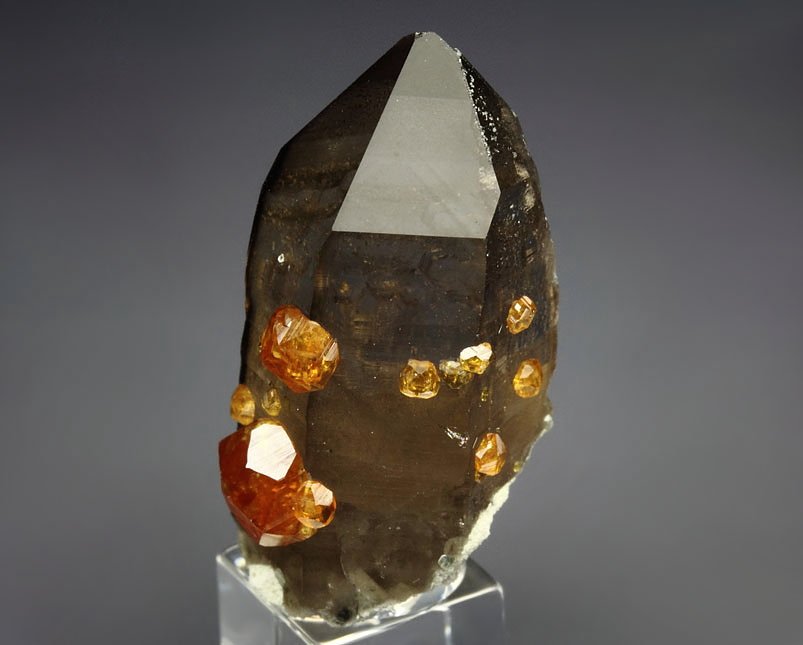 gem GARNET var. SPESSARTINE, QUARTZ var. SMOKY