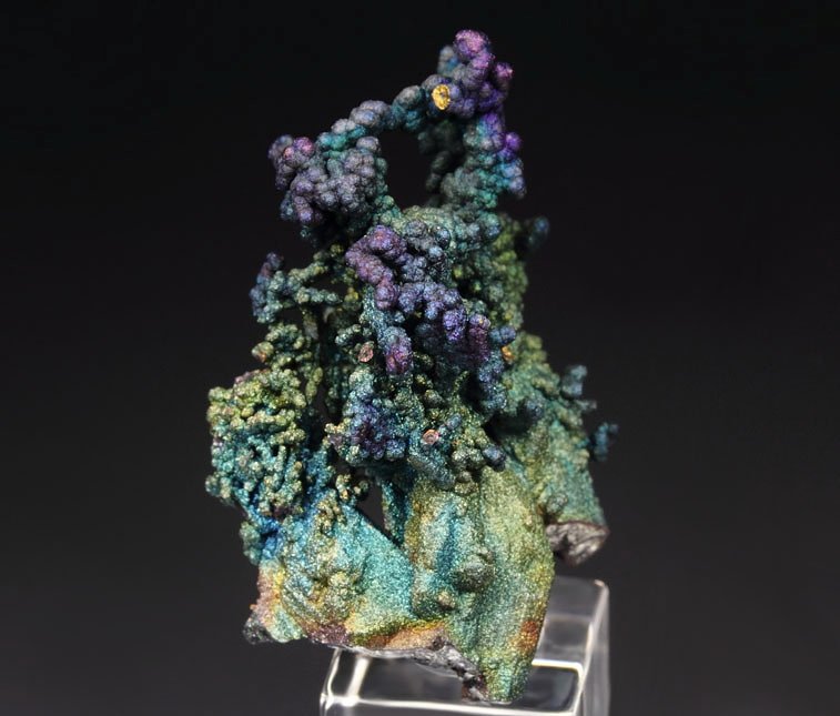 CHALCOCITE, DJURLEITE, iridescent CHALCOPYRITE