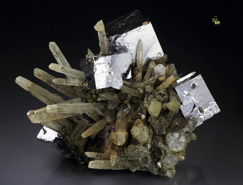 GALENA, scepter QUARTZ, CHALCOPYRITE