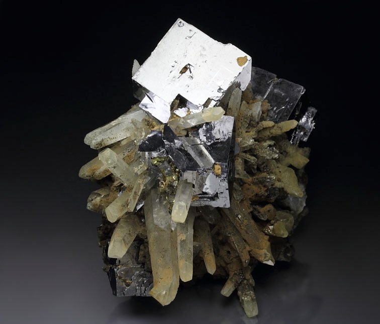 GALENA, scepter QUARTZ, CHALCOPYRITE