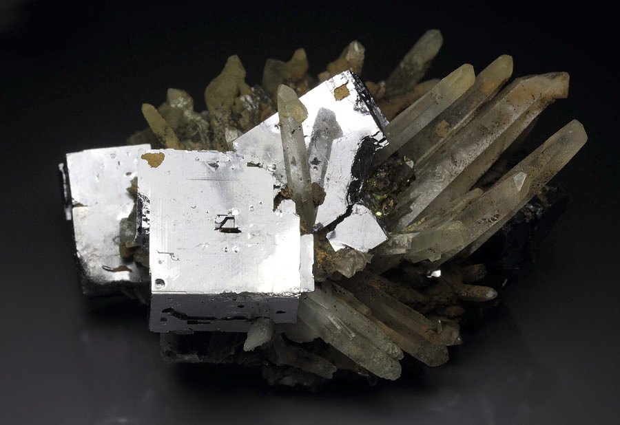 GALENA, scepter QUARTZ, CHALCOPYRITE