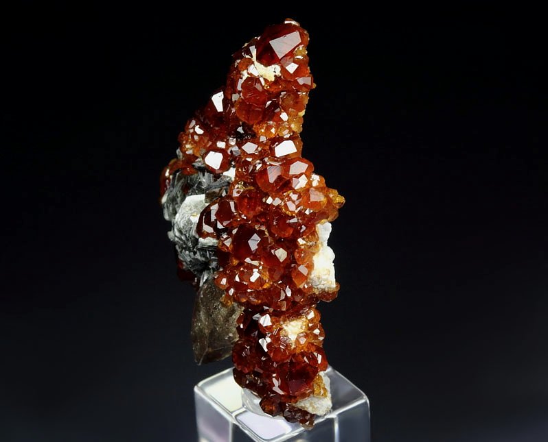 gem GARNET var. SPESSARTINE, QUARTZ, MUSCOVITE, FLUORITE