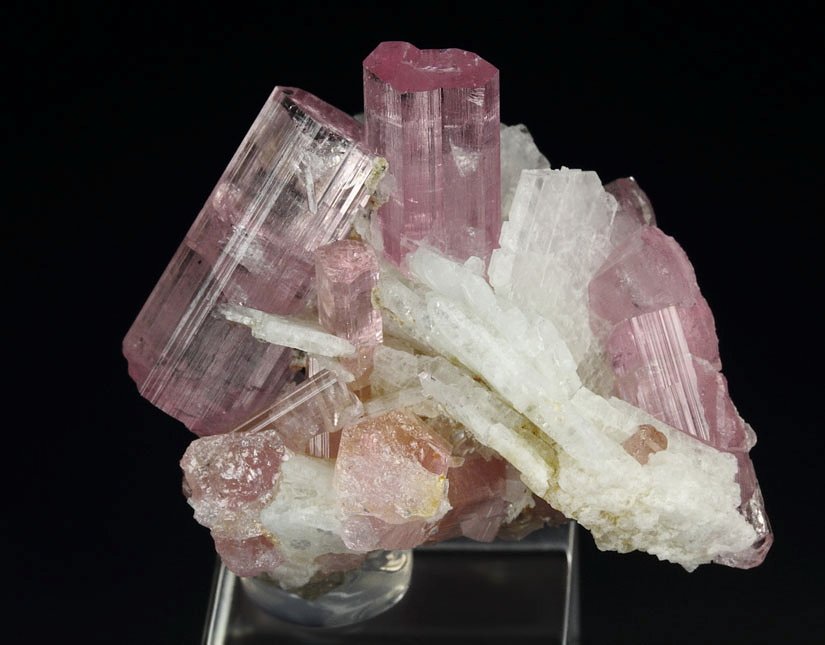 pink gem TOURMALINE var. ELBAITE, ALBITE