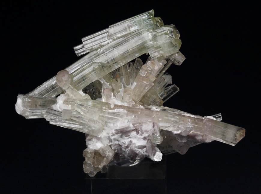 bi-terminated TOURMALINE var. ELBAITE curved