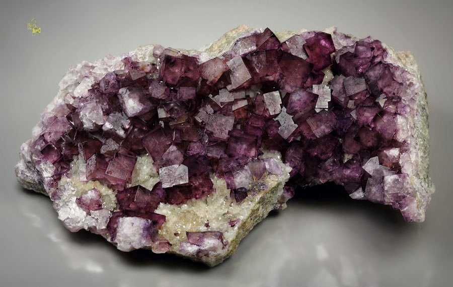 purple FLUORITE with phantoms