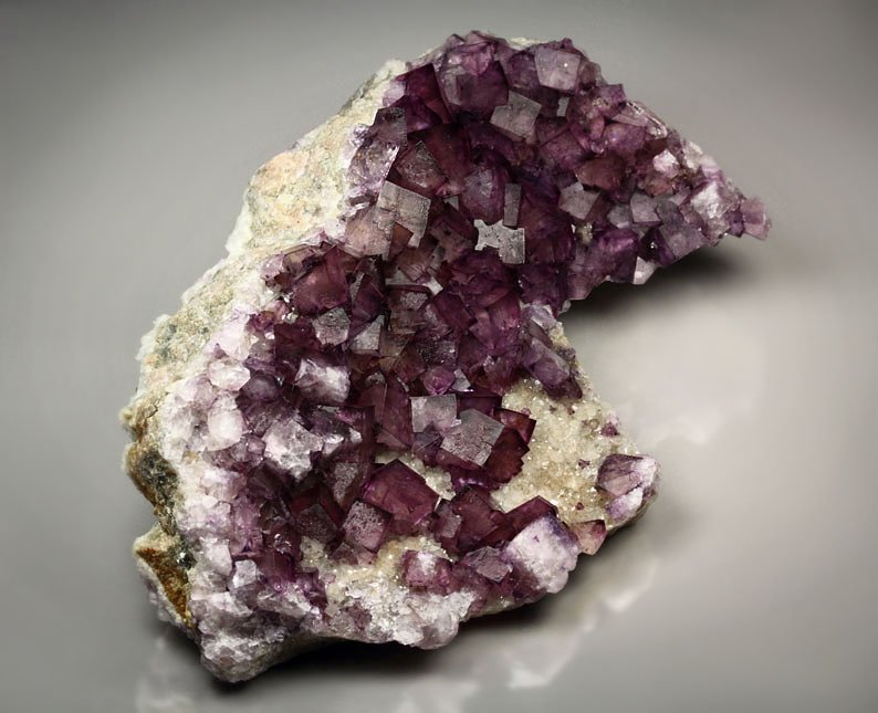 purple FLUORITE with phantoms