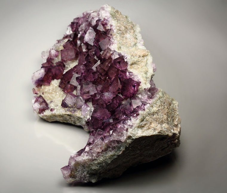 purple FLUORITE with phantoms