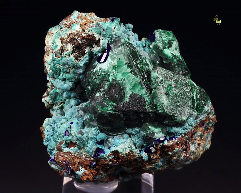 MALACHITE PSEUDOMORPH after CUPRITE, AZURITE