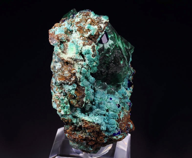 MALACHITE PSEUDOMORPH after CUPRITE, AZURITE