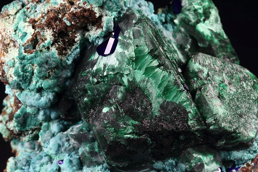 MALACHITE PSEUDOMORPH after CUPRITE, AZURITE