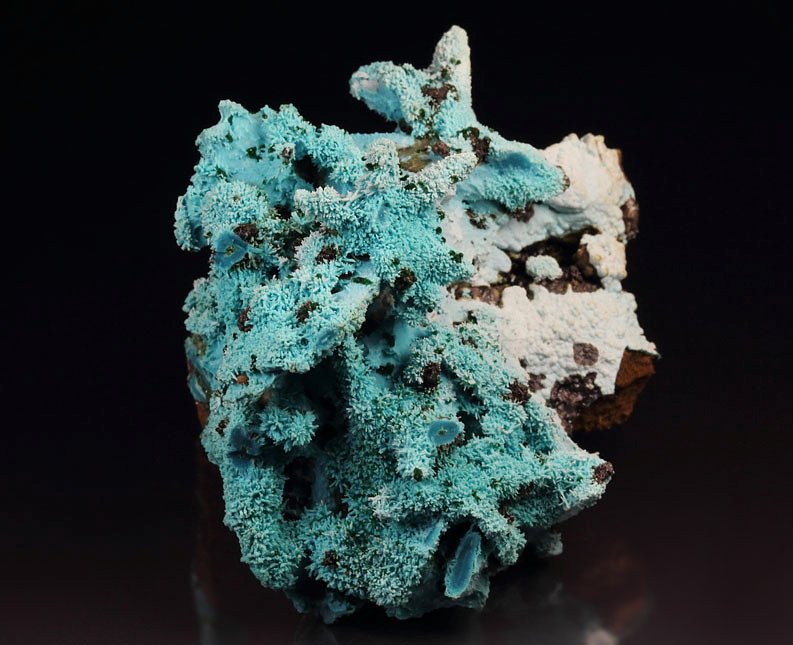 new find - AJOITE pseudomorph after AZURITE, after MALACHITE