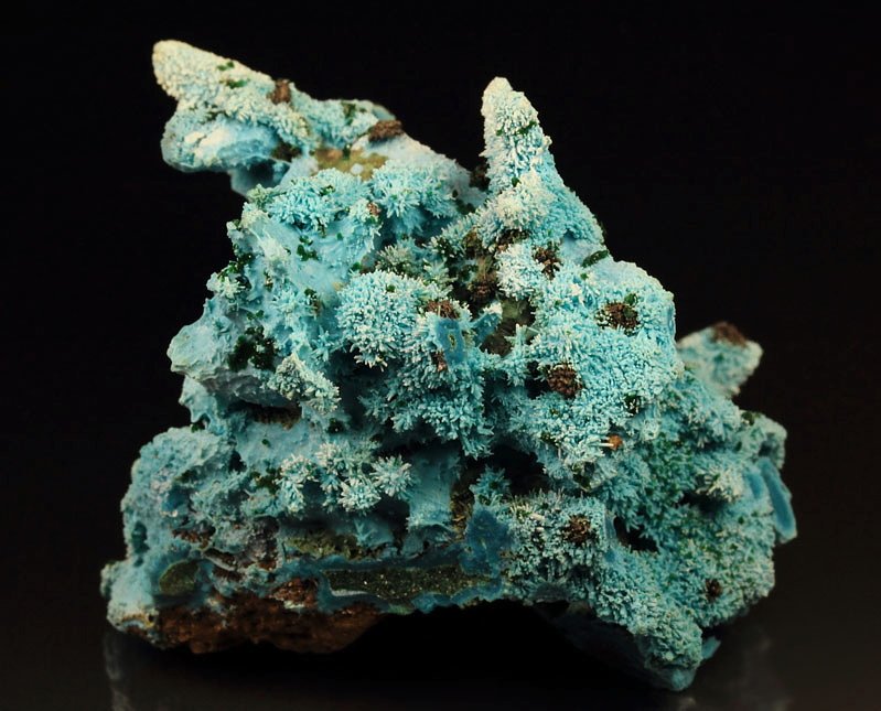 new find - AJOITE pseudomorph after AZURITE, after MALACHITE