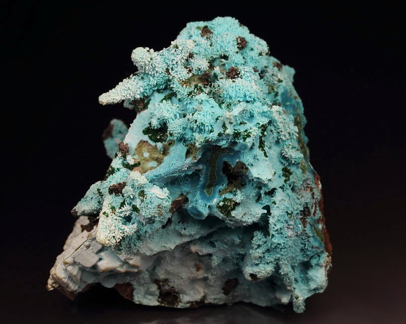 new find - AJOITE pseudomorph after AZURITE, after MALACHITE