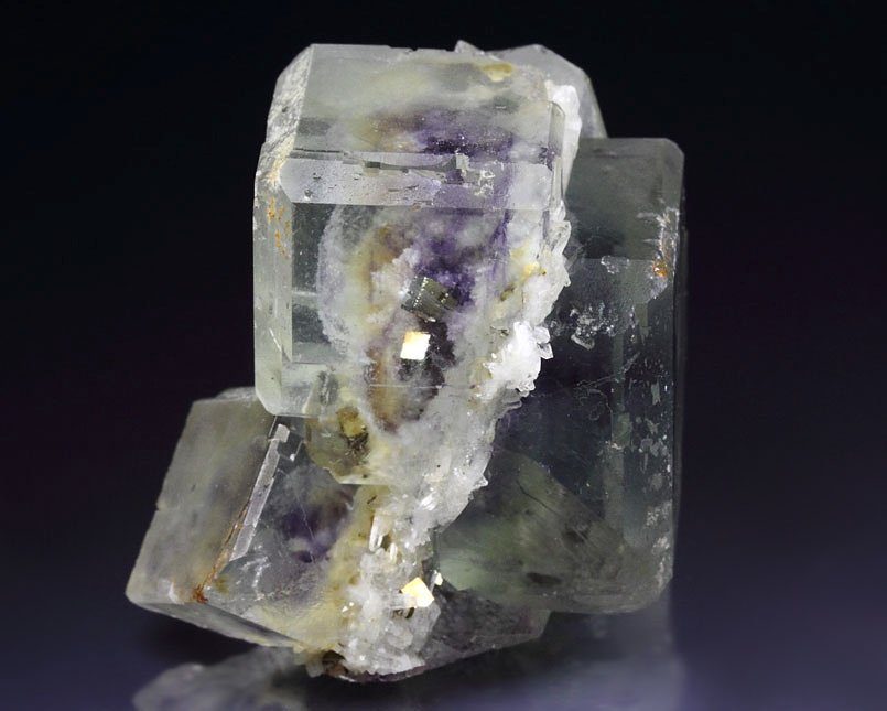 FLUORITE with PHANTOMS and PYRITE inclusions