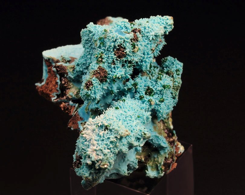 new find - AJOITE pseudomorph after AZURITE, after MALACHITE