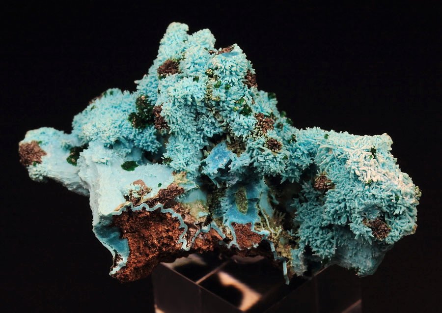 new find - AJOITE pseudomorph after AZURITE, after MALACHITE