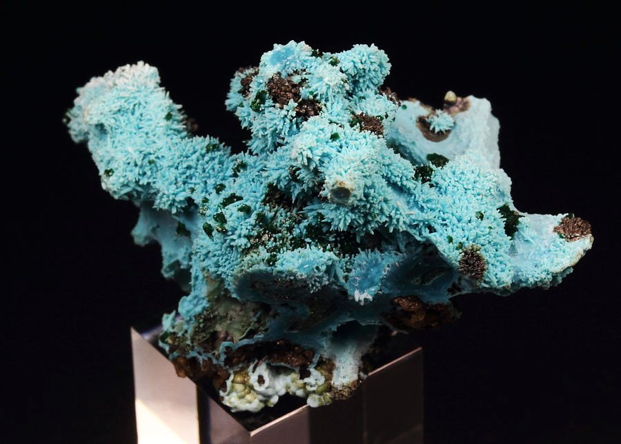 new find - AJOITE pseudomorph after AZURITE, after MALACHITE