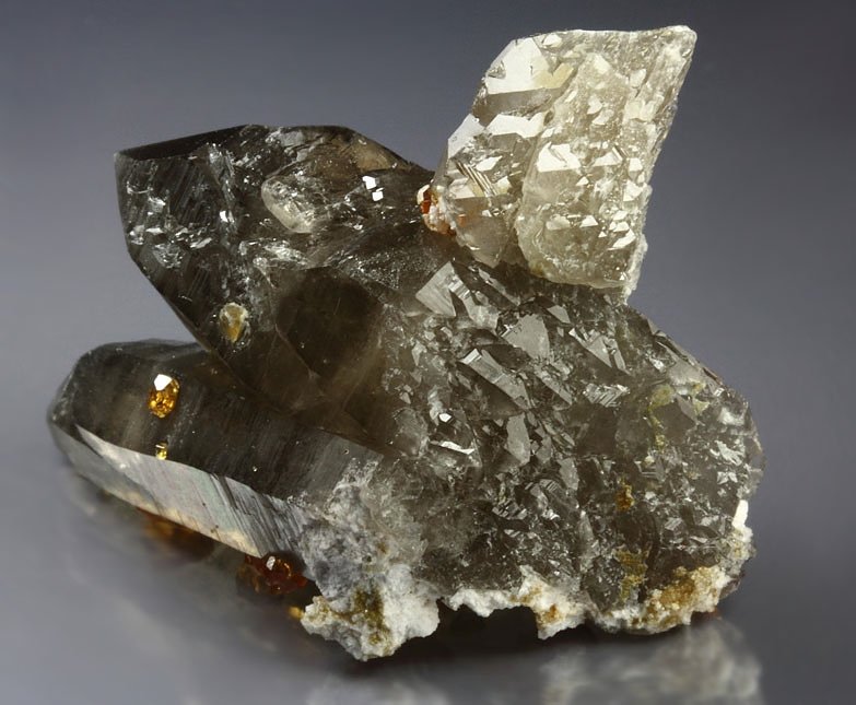 gem GARNET var. SPESSARTINE, QUARTZ var. SMOKY