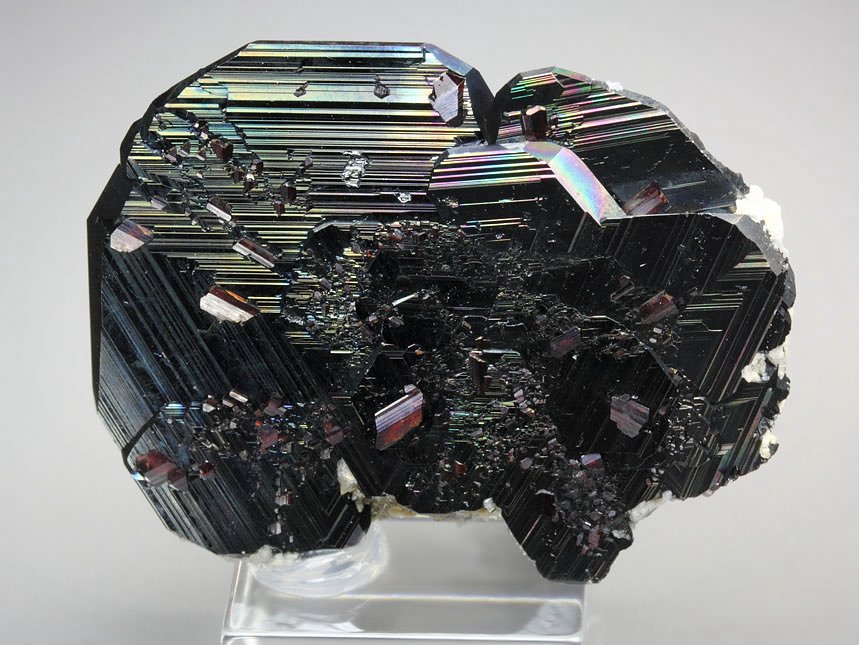 iridescent HEMATITE, gemmy RUTILE 