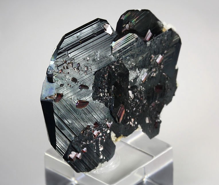 iridescent HEMATITE, gemmy RUTILE 