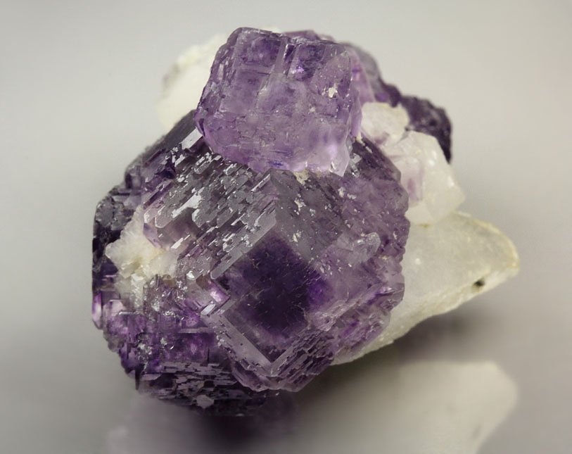 FLUORITE with PHANTOMS, CALCITE - floater