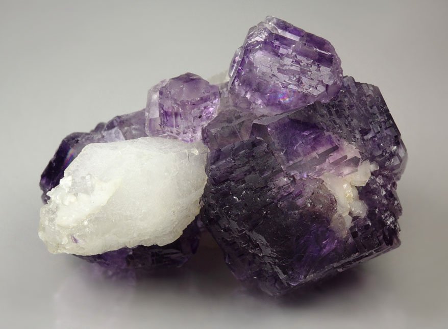 FLUORITE with PHANTOMS, CALCITE - floater