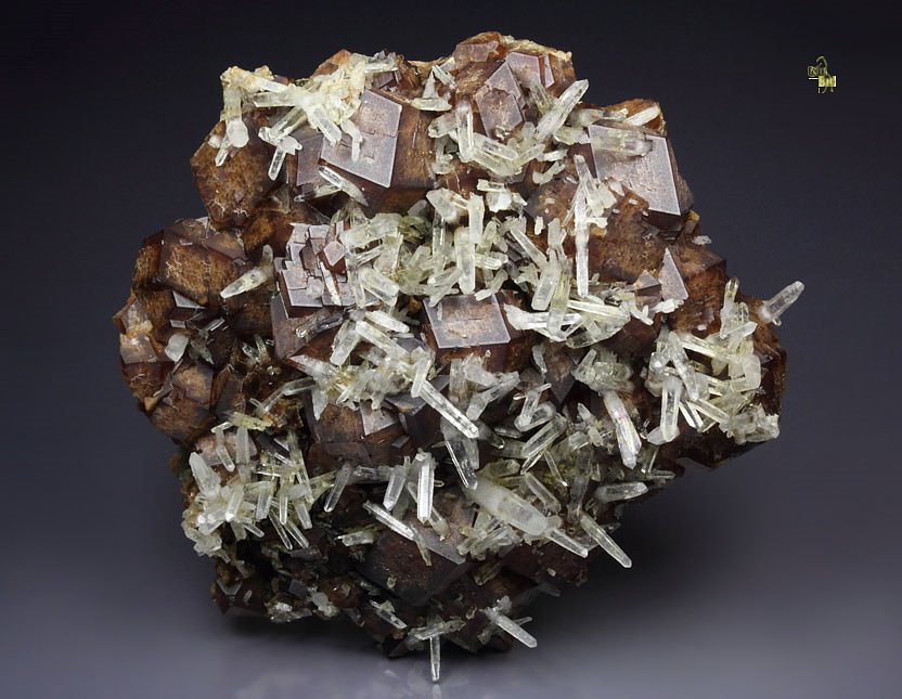 GARNET var. ANDRADITE, QUARTZ