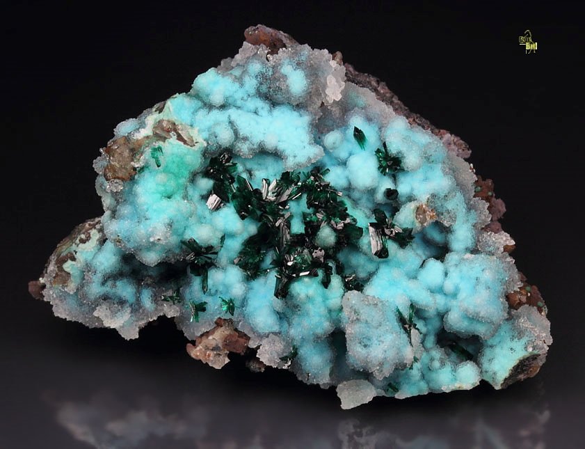 BROCHANTITE, CHRYSOCOLLA, QUARTZ