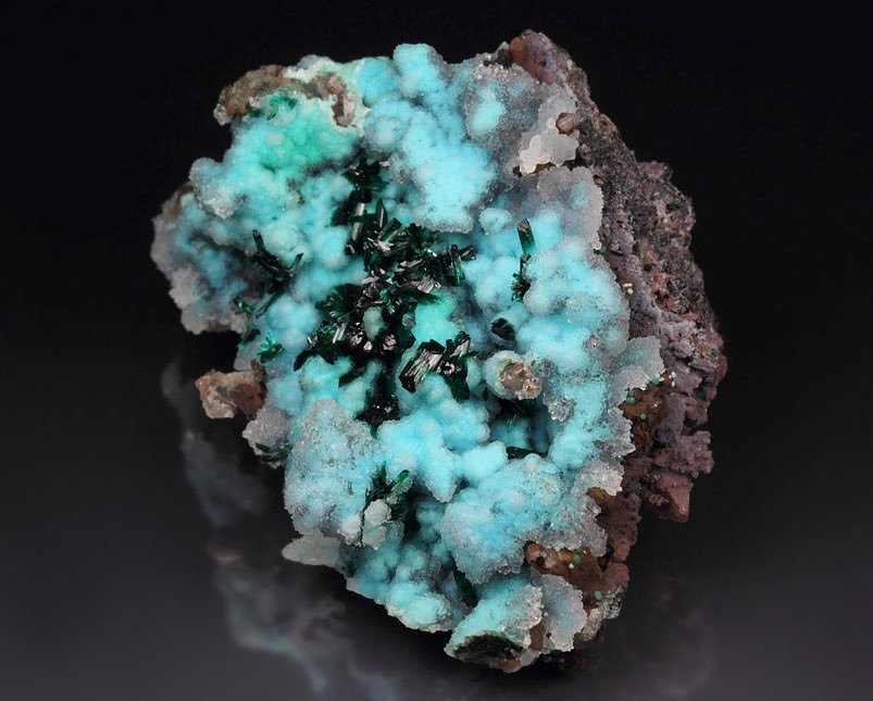 BROCHANTITE, CHRYSOCOLLA, QUARTZ