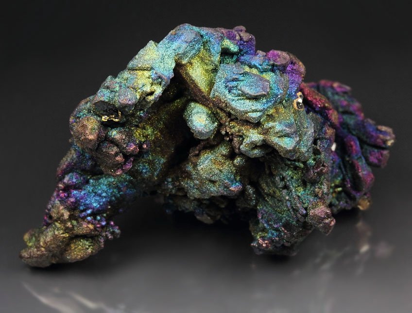 CHALCOCITE, DJURLEITE, iridescent CHALCOPYRITE - floater